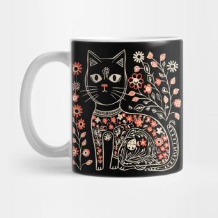 Lino Cut Cat Mug